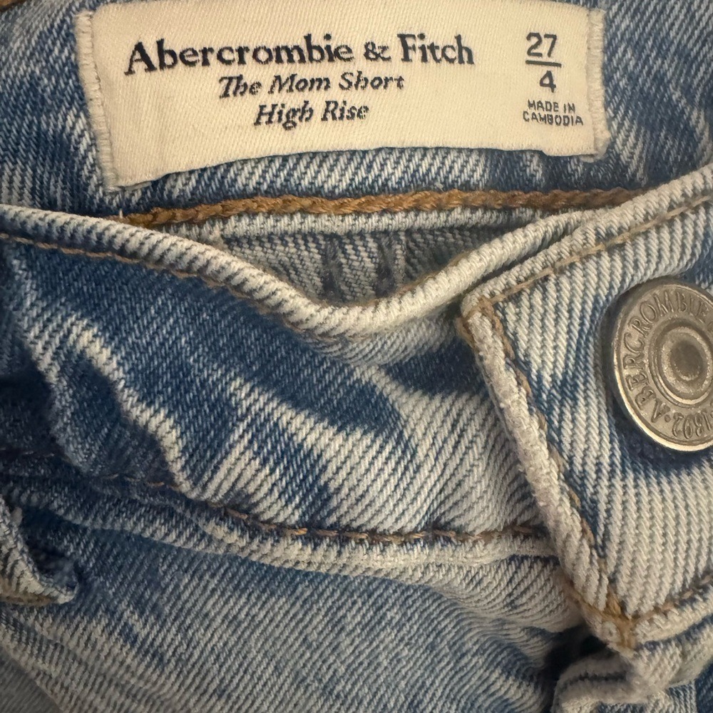 Abercrombie & Fitch Light Blue Distressed Jean Shorts - Picture 3 of 3